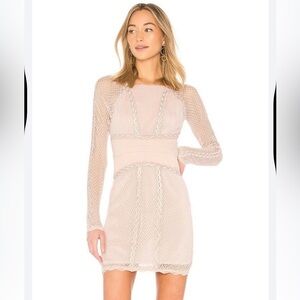 Free People mesh/lace body on dress- nude colored-Size L- NWT